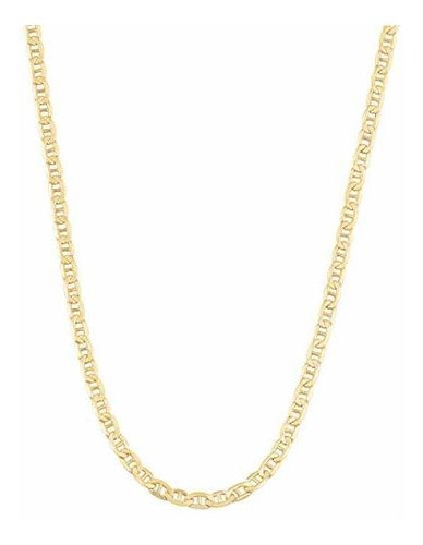 Kooljewelry 10k Cadena Oro Amarillo Mariner Enlace Collar (2