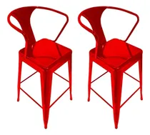Comprar Par Banquetas Taburete Silla Alta Tolix Con Respaldo Ancho