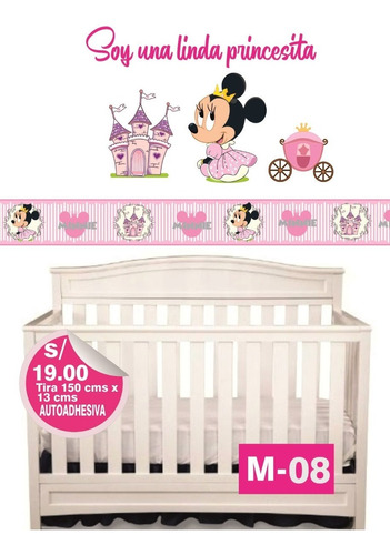 Cenefa Minnie Mouse Baby - Decoracion Para Habitacion Niñas