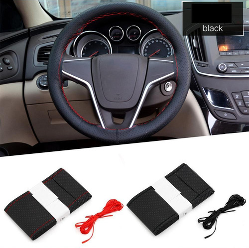 Cubre Volante Alta Calidad Cuerina Cocida Hilo Negro O Hilo Rojo