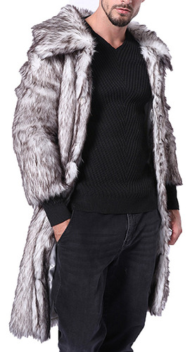 Chaqueta De Invierno Larga Casual Con Cuello Cuadrado For Hombre