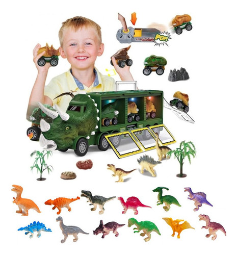 Camioneta De Dinosaurios Con Luces Y Música Para Transportar