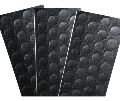 2 Cartelas Tapa Furo Autoadesivo Preto Tx Pvc 13mm - 80 Unid