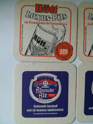 4 Posavasos De Cerveza Hutt,carton Doble Faz