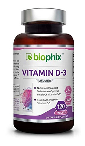 Vitamina D3 50000 iu 120 pestañas  high-potency | Fuerte Hu