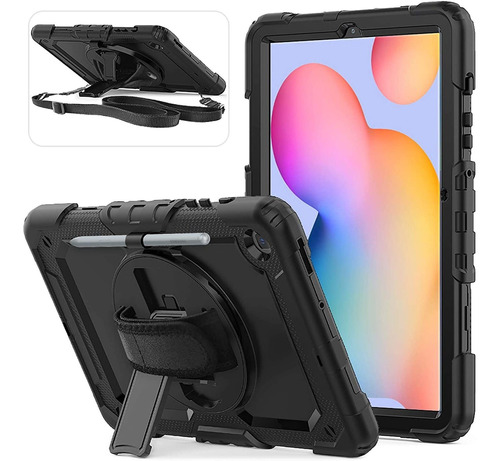 Funda Con Protector Para Samsung Galaxy Tab S6 Lite Negro