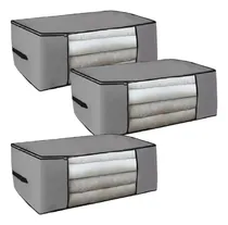 Comprar Kit 3 Organizadores Multiuso Guarda Roupa Cinza  60x45x30 M