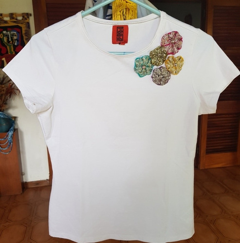 Remera Blanca Importada Unica Marca Pedro Del Hierro Talla M