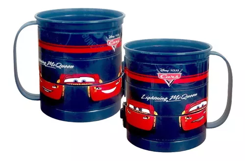 Caneca Carros Mcqueen Corrida - Interior E Alça Vermelho