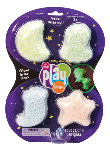 Insights Educational Playfoam Glow-in-the-dark 4-pack, Jugue