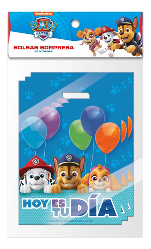 Set 6 Bolsas Para Dulces Sorpresa Paw Patrol Para Cumpleaños