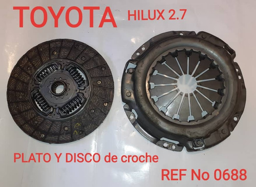 Plato Y Disco De Croche Toyota Hilux 2.7