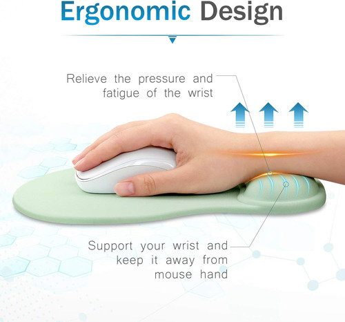 Mouse Pad Con Reposamunecas De Gel Ergonomico Verde