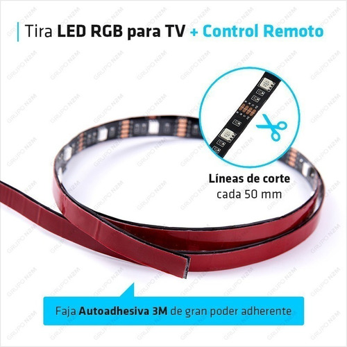 Tira Luces Led Rgb 5050 Usb 2mts Decoracion Tv Gamer Pc