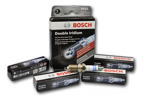 4 Bujias Bosch Doble Iridium Chevrolet, Dodge, Honda, Jeep