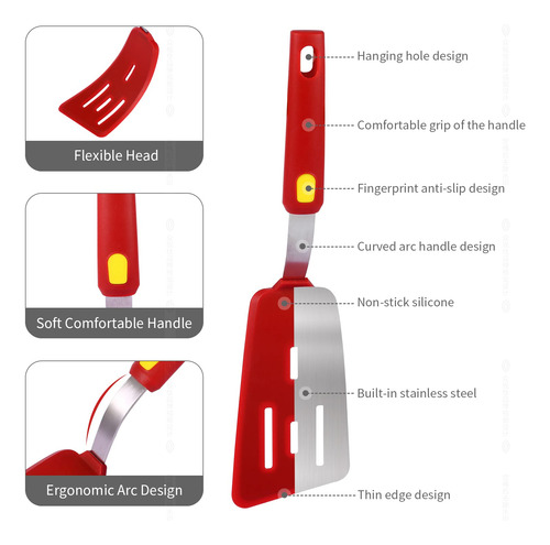Juego De Espátulas Y Espátulas Hvanam De Silicona Resistente