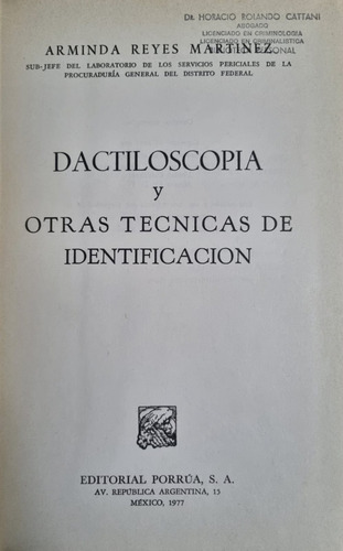 Dactiloscopía Arminda Reyes Martinez (Usado)