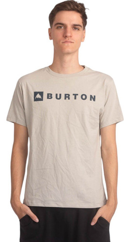 Remera Burton Vaultain Logo Horizontal Gris Hombre