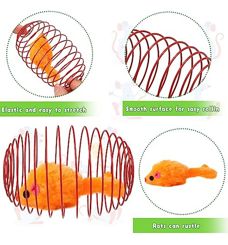 Juguetes Interactivos De Resorte Elástico Para Gatos, 3 Piez