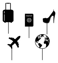 Comprar Cake Topper Adorno Mini Cup Cake - Viaje Avion Azafata X5