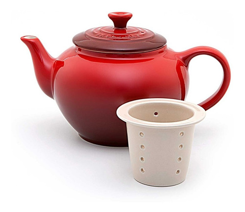 Bule Chá Cerâmica 600ml Com Infusor - Le Creuset - Vermelho