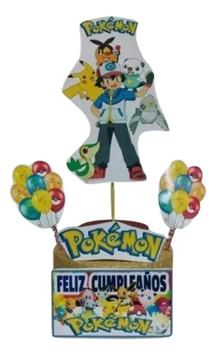 Pokemon Adorno Combo Cumpleaño Especial Cotillón Chirimbolos