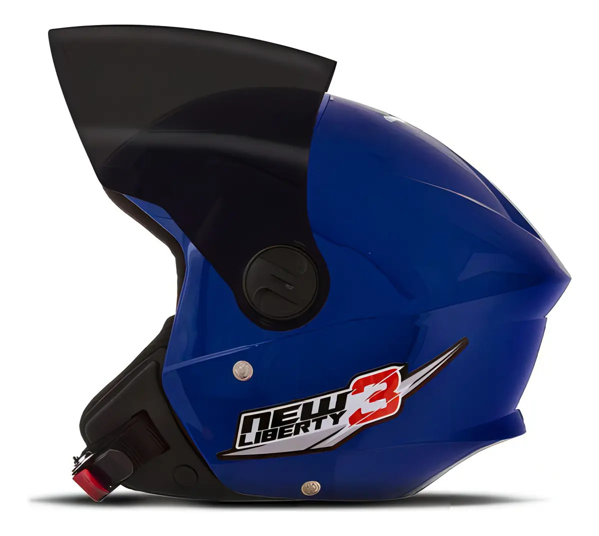 Capacete Moto Aberto New Liberty Three Fume Azul 60