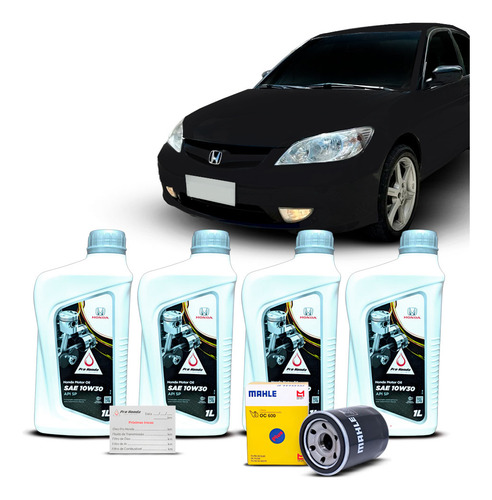 4l Oleo 10w30 E Filtro Civic 1.7 16v 2002 2003 2004 2005 06