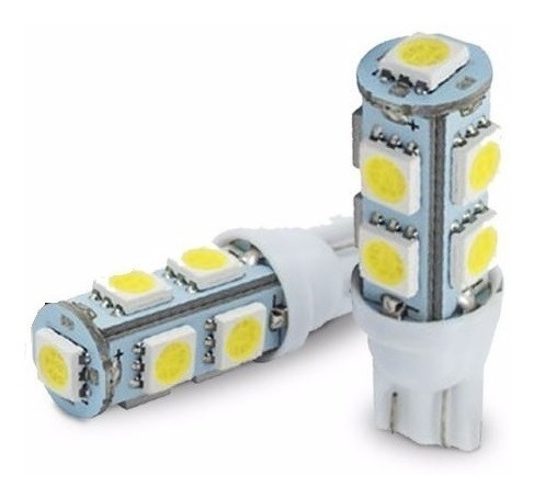 Par Lâmpada 9 Leds 5050!! Pingo T10 194 W5w Carro Moto 12v