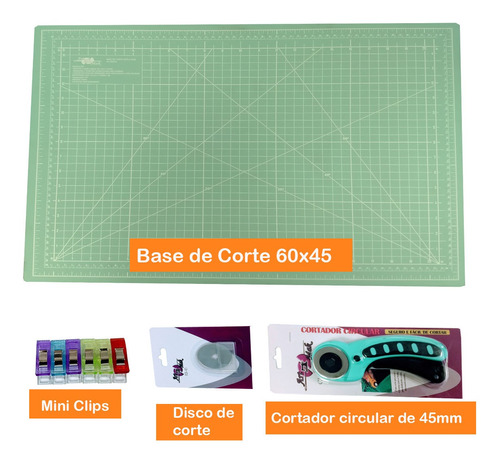 Kit Base De Corte + Cortador Circular + Disco Extra E Clips