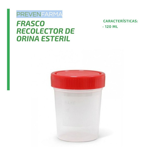 Imagen 3 de 6 de Frasco Recolector De Orina Esteril 120 Ml X 100 U