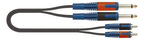 Cable 2 Jack Mono 6.3 2 Rca 1m Quiklok Rok Solid Rksa/130-1