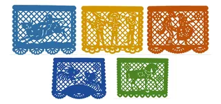 Decoración Papel Picado Fiesta Mexicana Paquete 10 Piezas