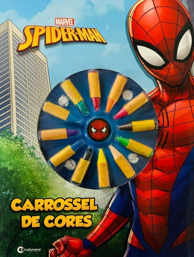 Livro Carrossel De Cores Com Giz De Cera Marvel Spider Man Culturama