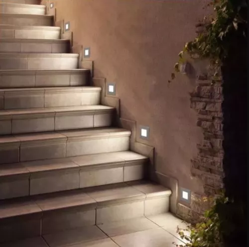 4x Luz Lámpara Embutido De Pared Led Exterior Escaleras