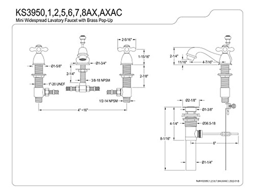 Elements Of Design Es3951ax Chicago, 2 Manijas, 4 A 8 Pulgad