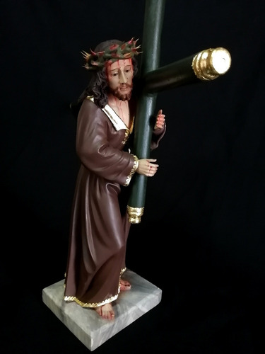 Jesús Del Gran Poder 40 Cm. Tallado En Madera 