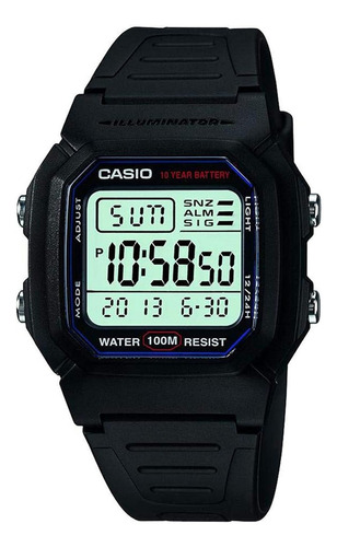 Reloj Casio W-800h-1avcf W800h-1av Classic Sport Con Band Color de la correa Negro Color del bisel Negro Color del fondo Negro