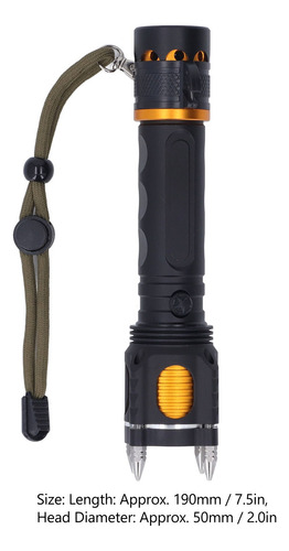 Linterna De Exterior Recargable Led De Defensa Personal Supe