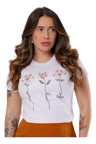 Blusa T-shirt feminina algodão use criativa