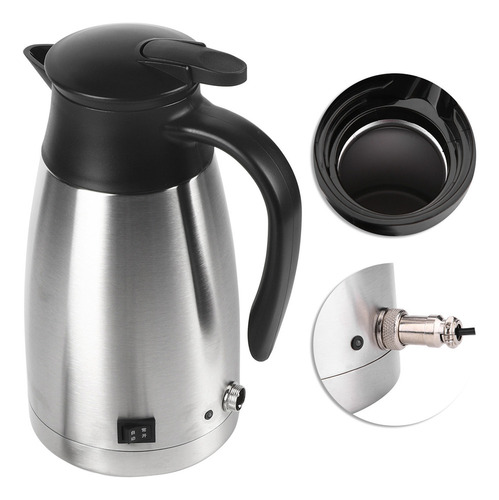 Chaleira Elétrica Inox 1000ml, 12v/24v