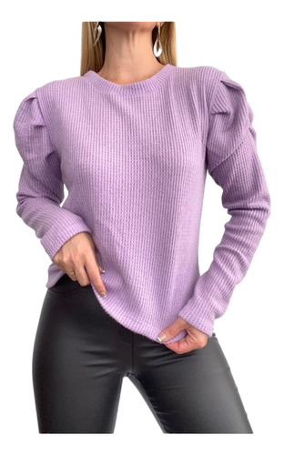 Camiseta Sweater Manga Princesa Calentita Mujer Moda