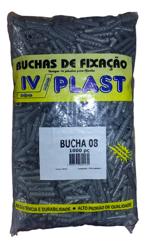Tarugo Sin Tope De Plástico 8mm Empaque De 1000 Unidades