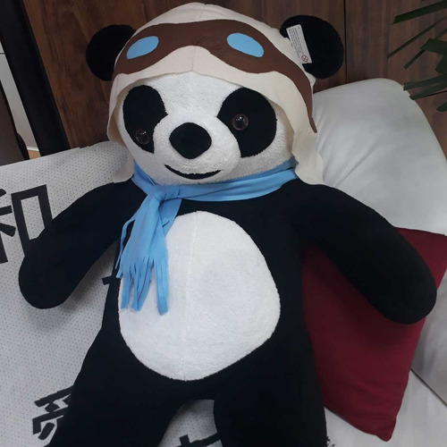Urso Panda Aviador Grande Pelúcia Gigante 1,20 Mts - 120 Cm