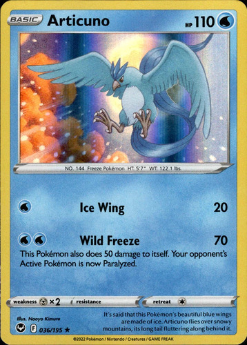 Cartas Pokemon Articuno Holo Silver Tempest