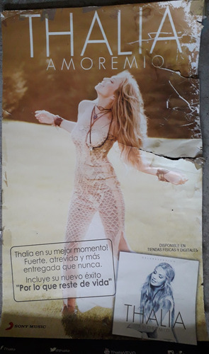 Poster Thalia Promocional De Amore Mio (Usado)