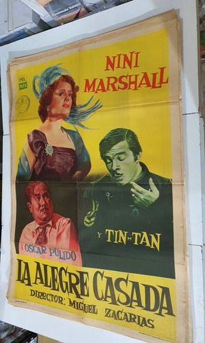 Antiguo Afiche De Cine Original La Alegre Casada-sb