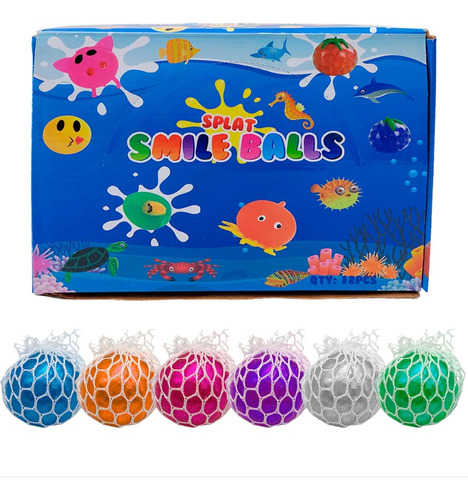 12 Pelotas Hidrogel Antiestres Squishy Cerebro Juguete Bolo