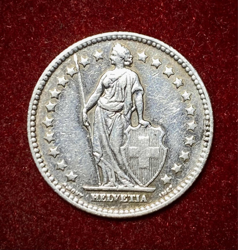 Moneda 1 Franco Suizo 1940 Plata 0.835 Km 24 Helvetia