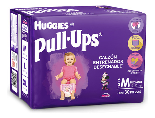 Calzones Entrenadores para Niña Huggies Pull-Ups Medianos 30 Piezas
